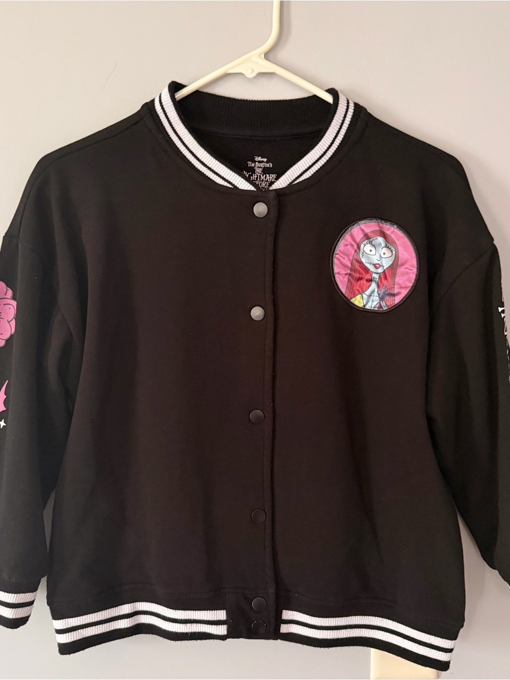 Disney Black Jean-Style Kids Jacket with Pink Sally Patch